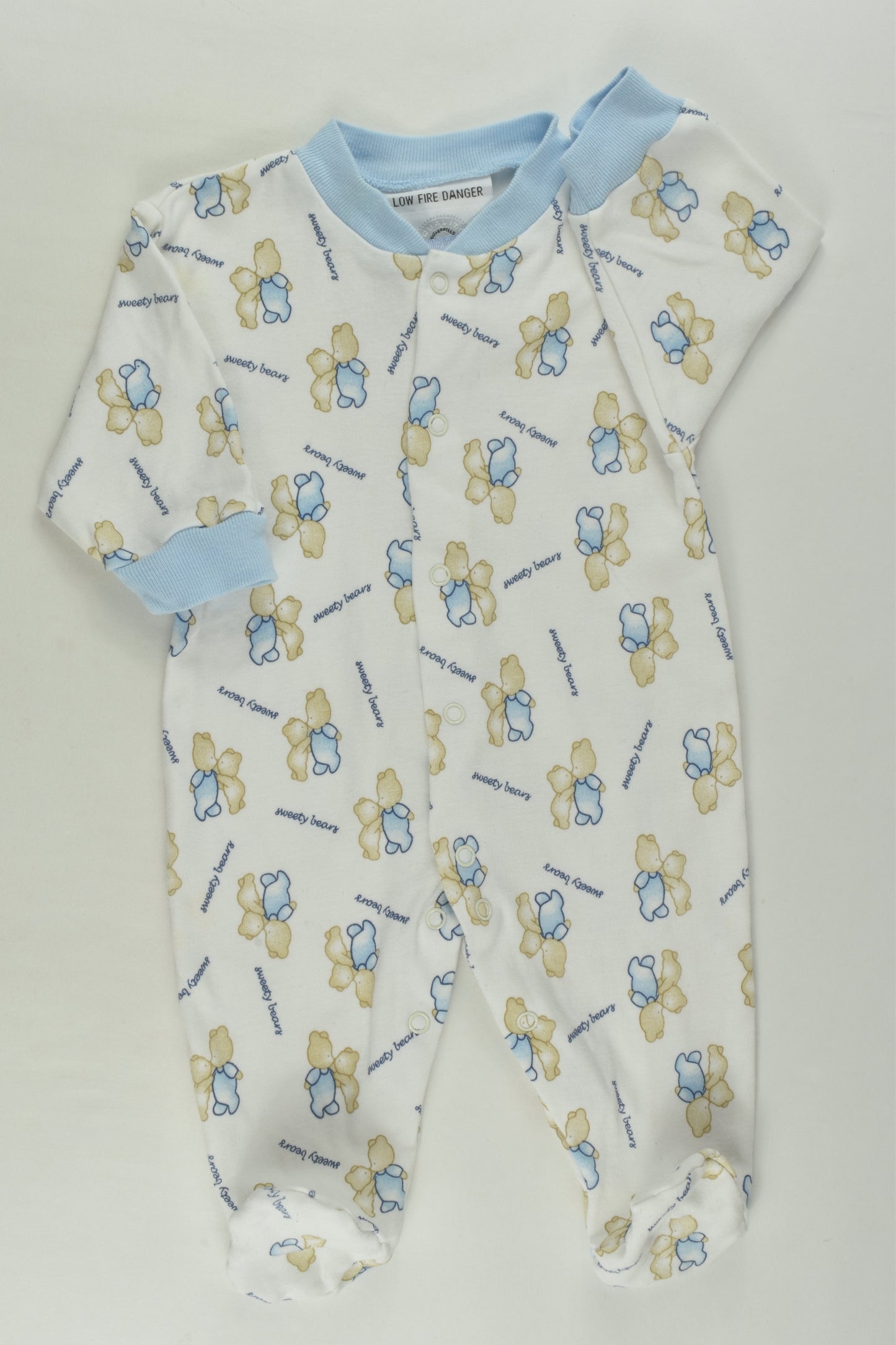Little Wishes Size 000 'Sweet Bears' Footed Romper