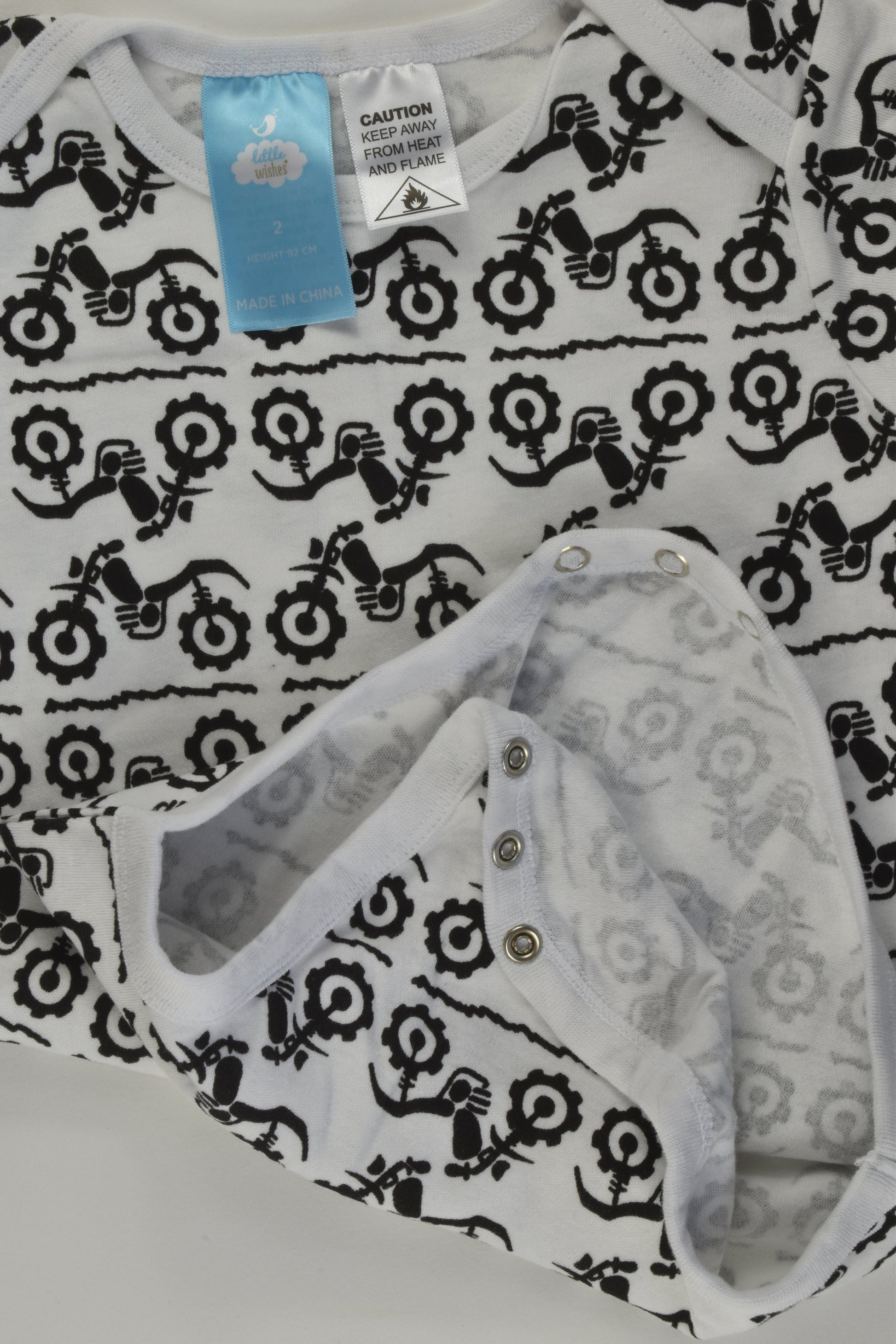 Little Wishes Size 2 Motorbike Bodysuit