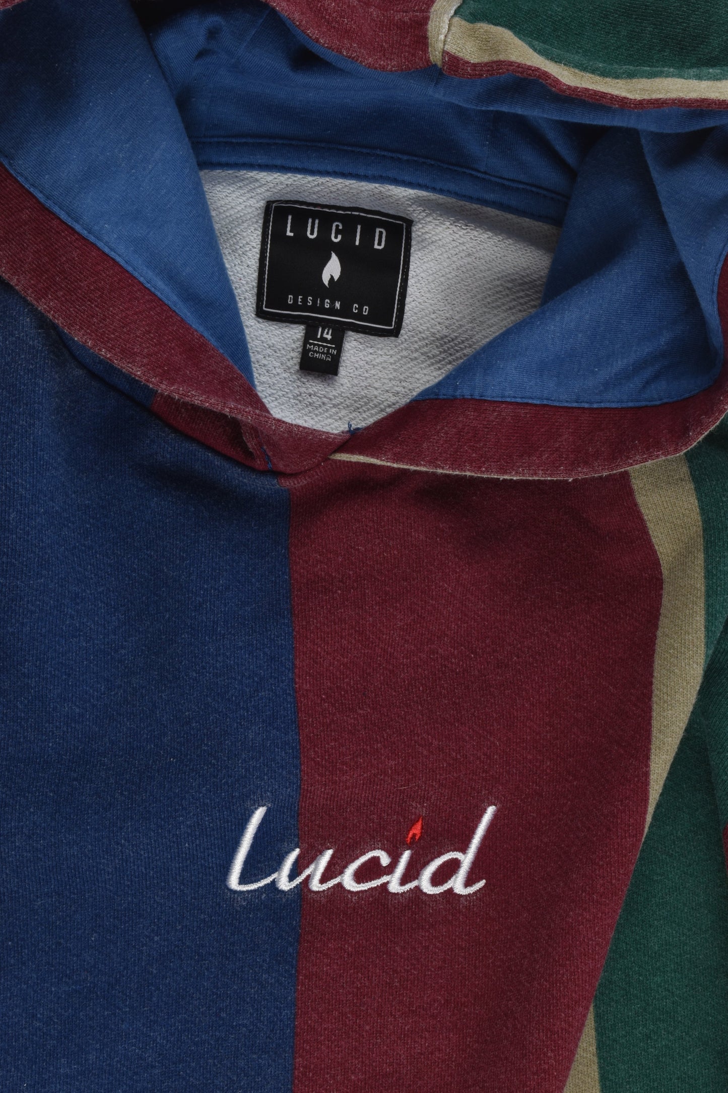 Lucid Size 14 Faded-look Hooded Jumper