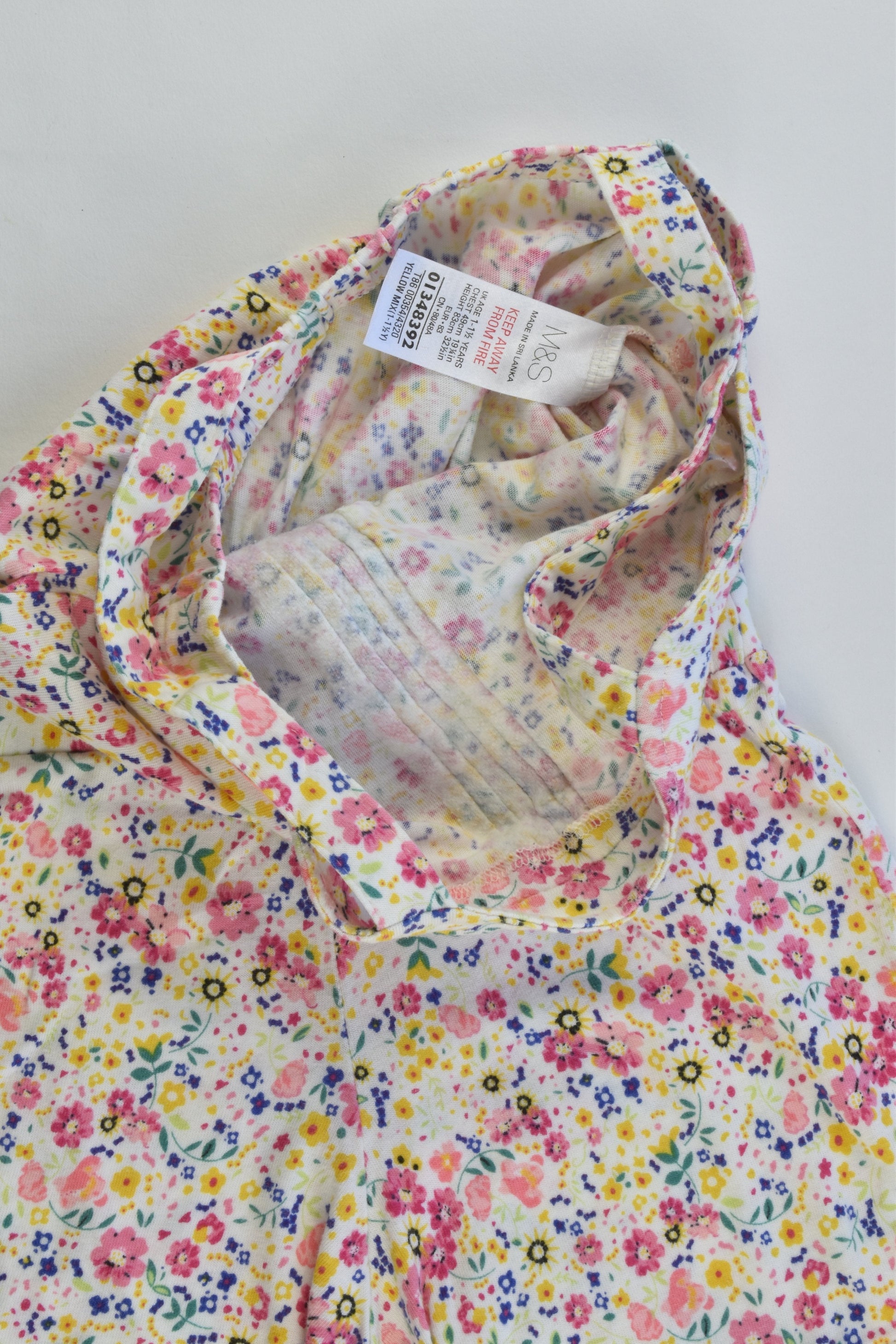 M&S Size 1-1.5 years (83 cm) Liberty Print Playsuit