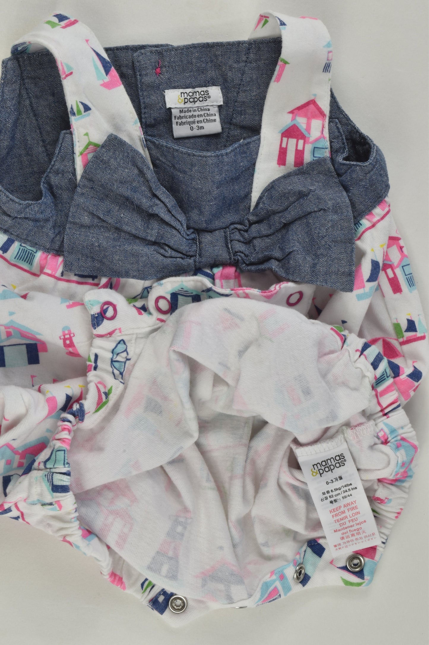 Mamas & Papas Size 000 (0-3 months) Beach Houses Short Romper