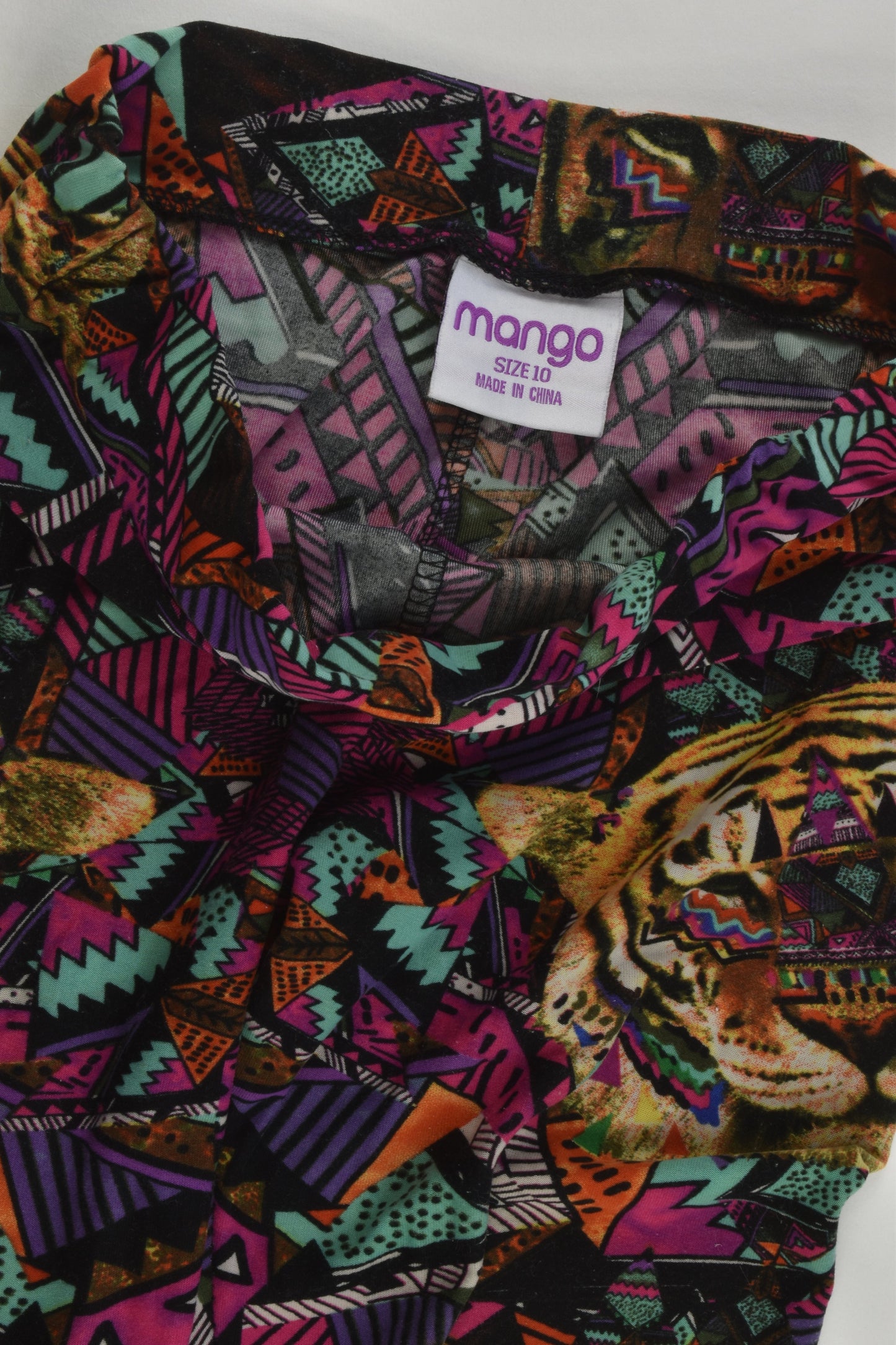 Mango Size 10 Colourful Tiger Leggings