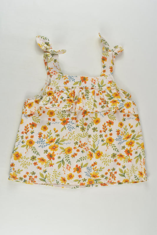 Mango Size 4 Linen Blend Floral Top