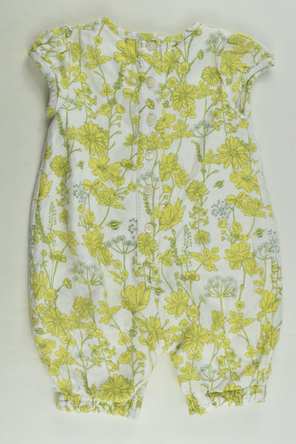 Marks & Spencer Size 0 (6-9 months) Lined Floral Romper
