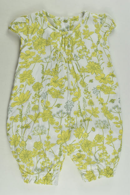 Marks & Spencer Size 0 (6-9 months) Lined Floral Romper