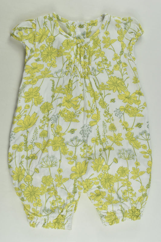 Marks & Spencer Size 0 (6-9 months) Lined Floral Romper
