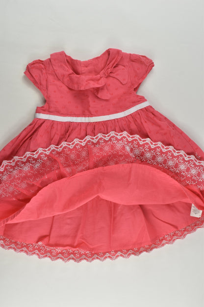 Marks & Spencer Size 0 (6-9 months) Lined Lace Hem Dress