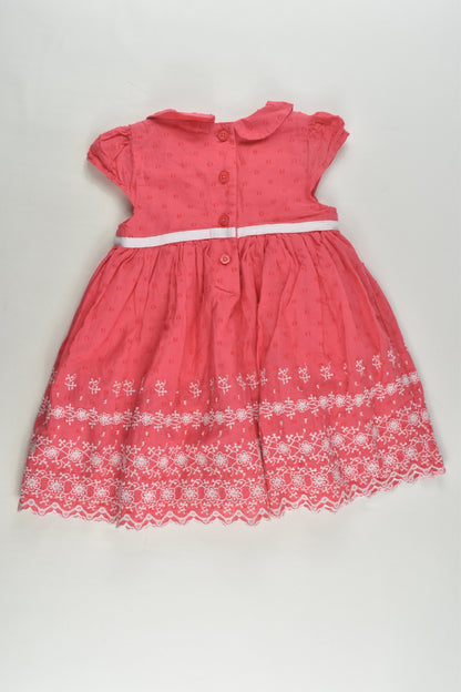 Marks & Spencer Size 0 (6-9 months) Lined Lace Hem Dress