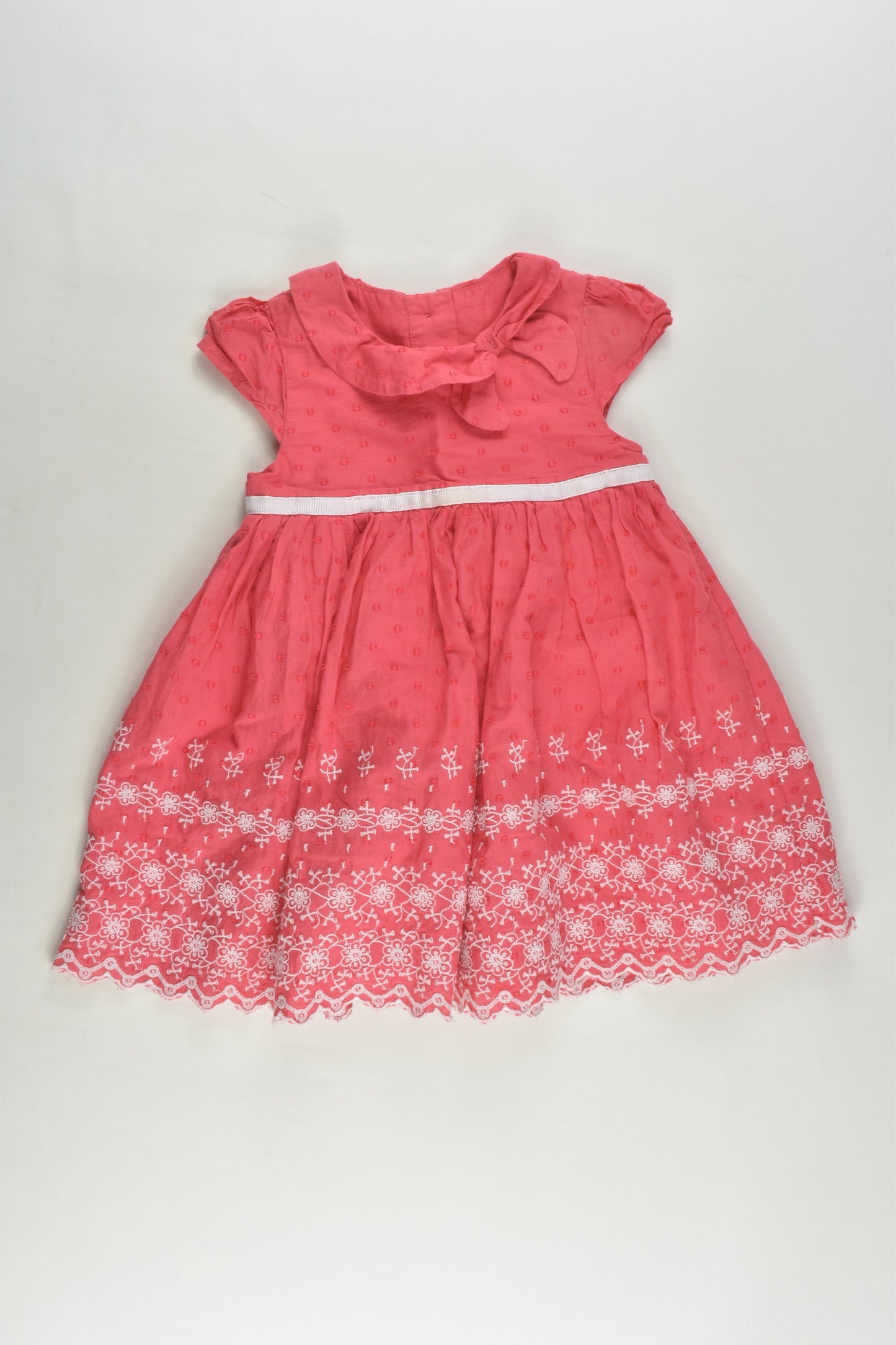 Marks & Spencer Size 0 (6-9 months) Lined Lace Hem Dress