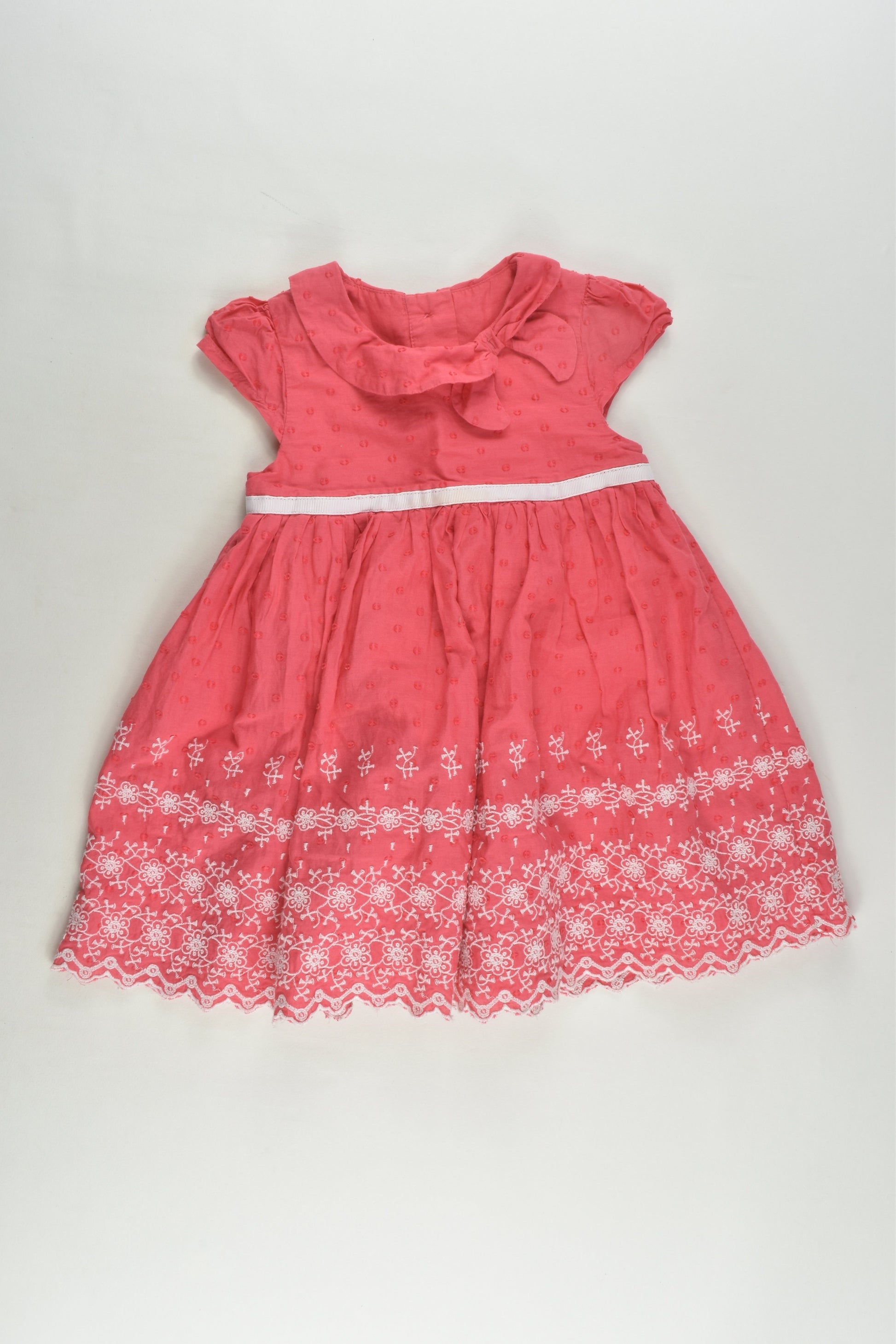 Marks & Spencer Size 0 (6-9 months) Lined Lace Hem Dress