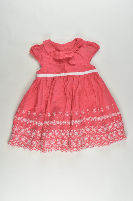 Marks & Spencer Size 0 (6-9 months) Lined Lace Hem Dress