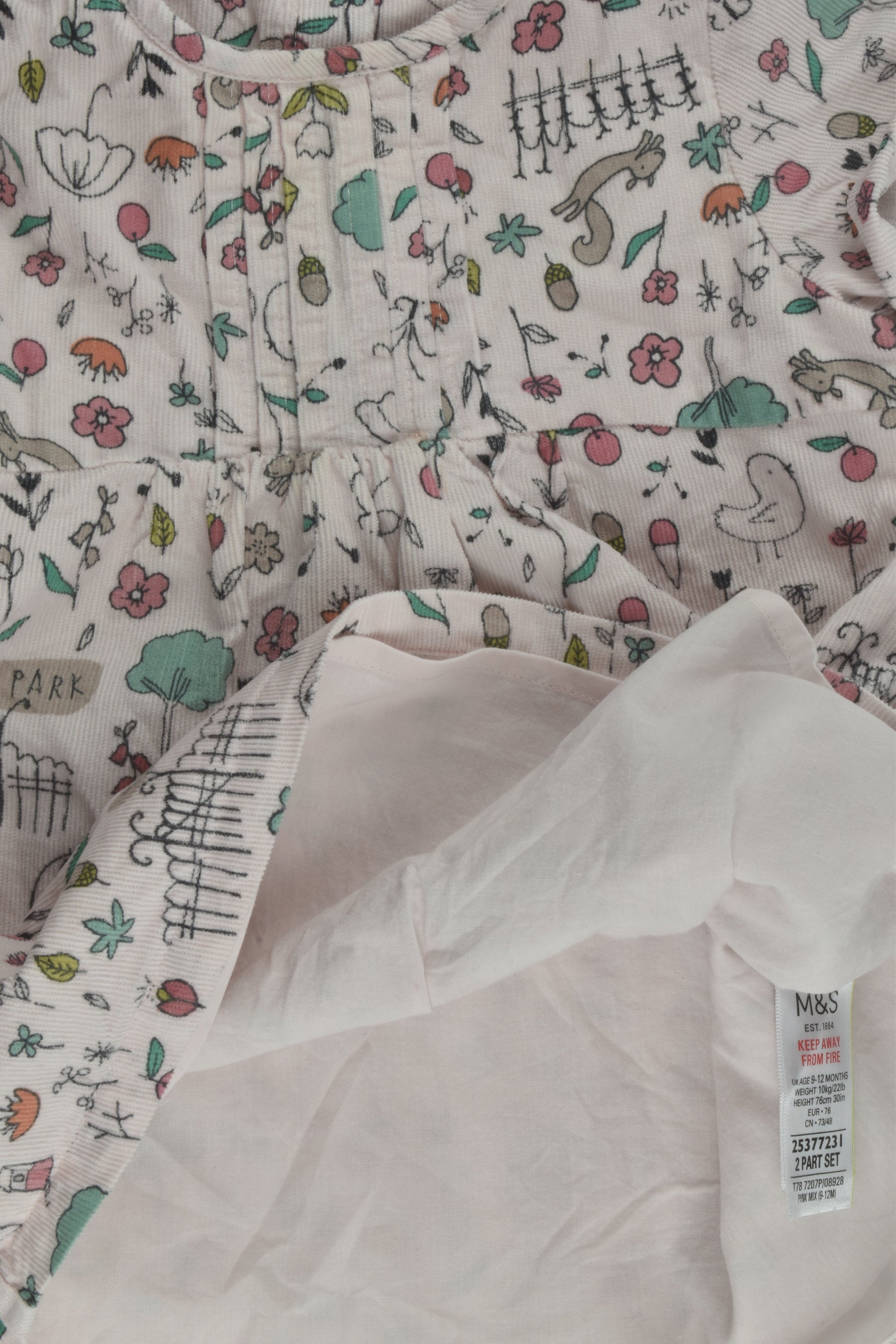 Marks & Spencer Size 0 (9-12 months) Lined Cord Dress