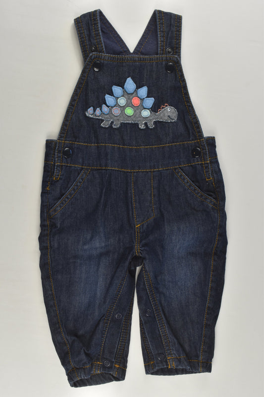 Marks & Spencer Size 00 (3-6 months) Dinosaur Denim Overalls