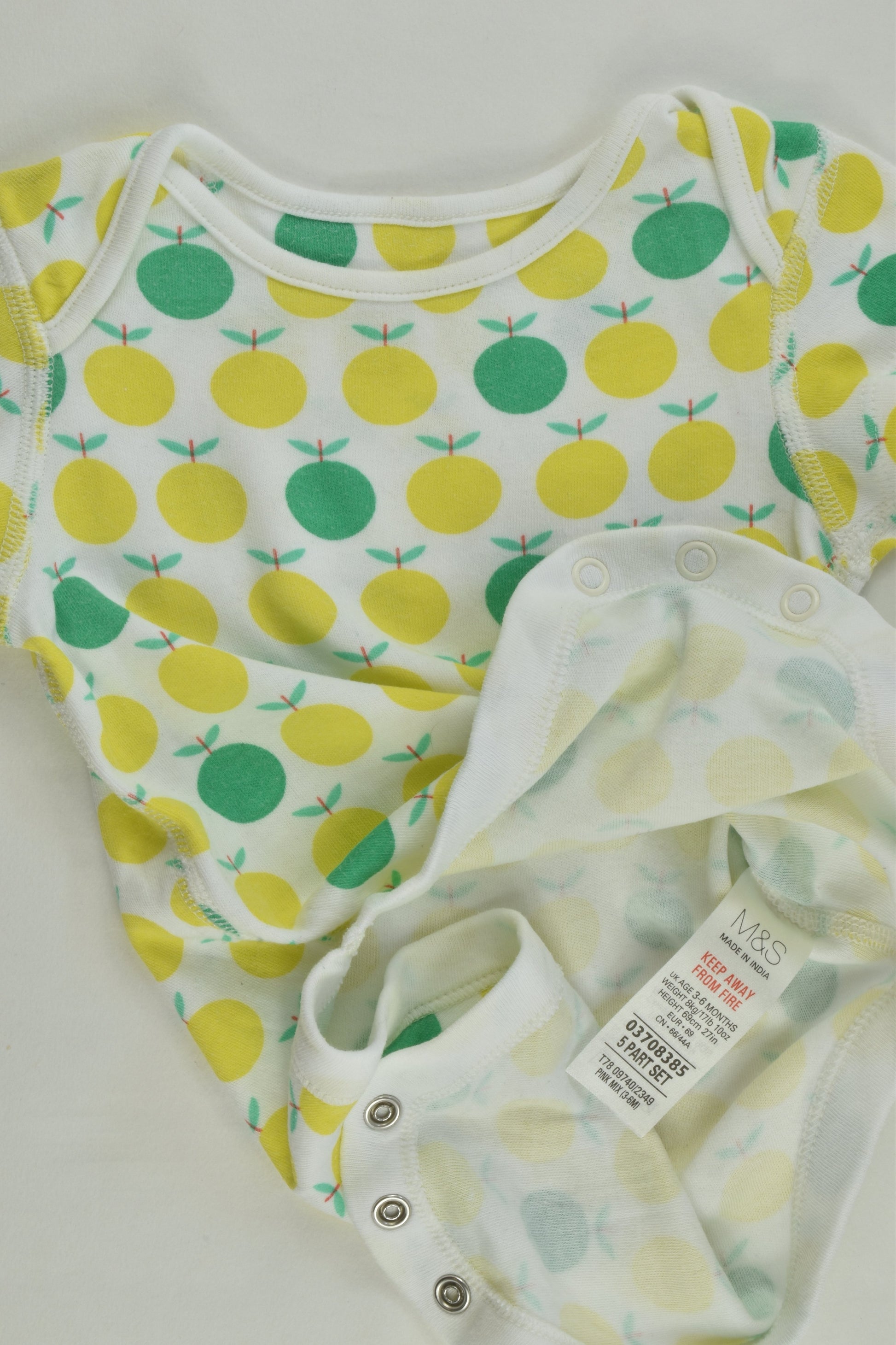 Marks & Spencer Size 00 (3-6 months) Fruit Bodysuit
