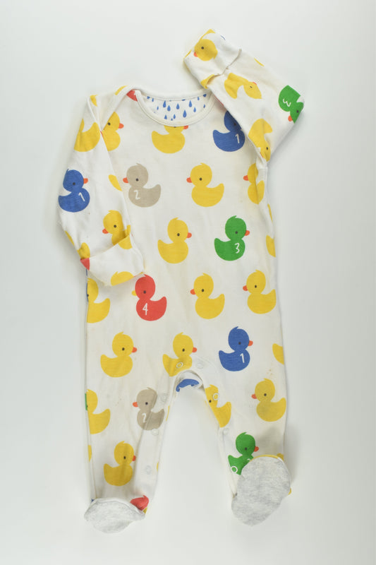 Marks & Spencer Size 00 Ducklings Footed Romper