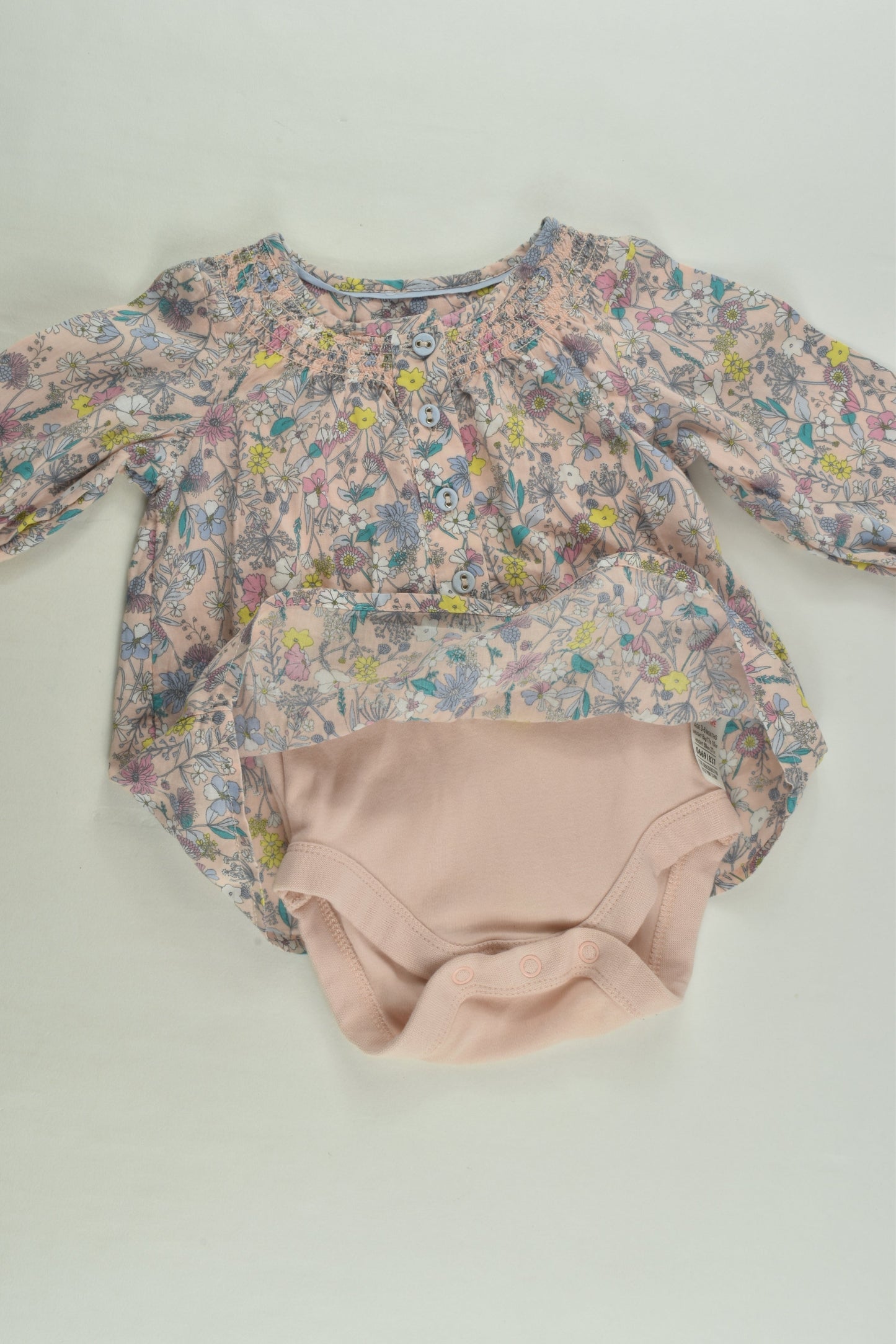 Marks & Spencer Size 00 Floral Blouse with Bodysuit Underneath
