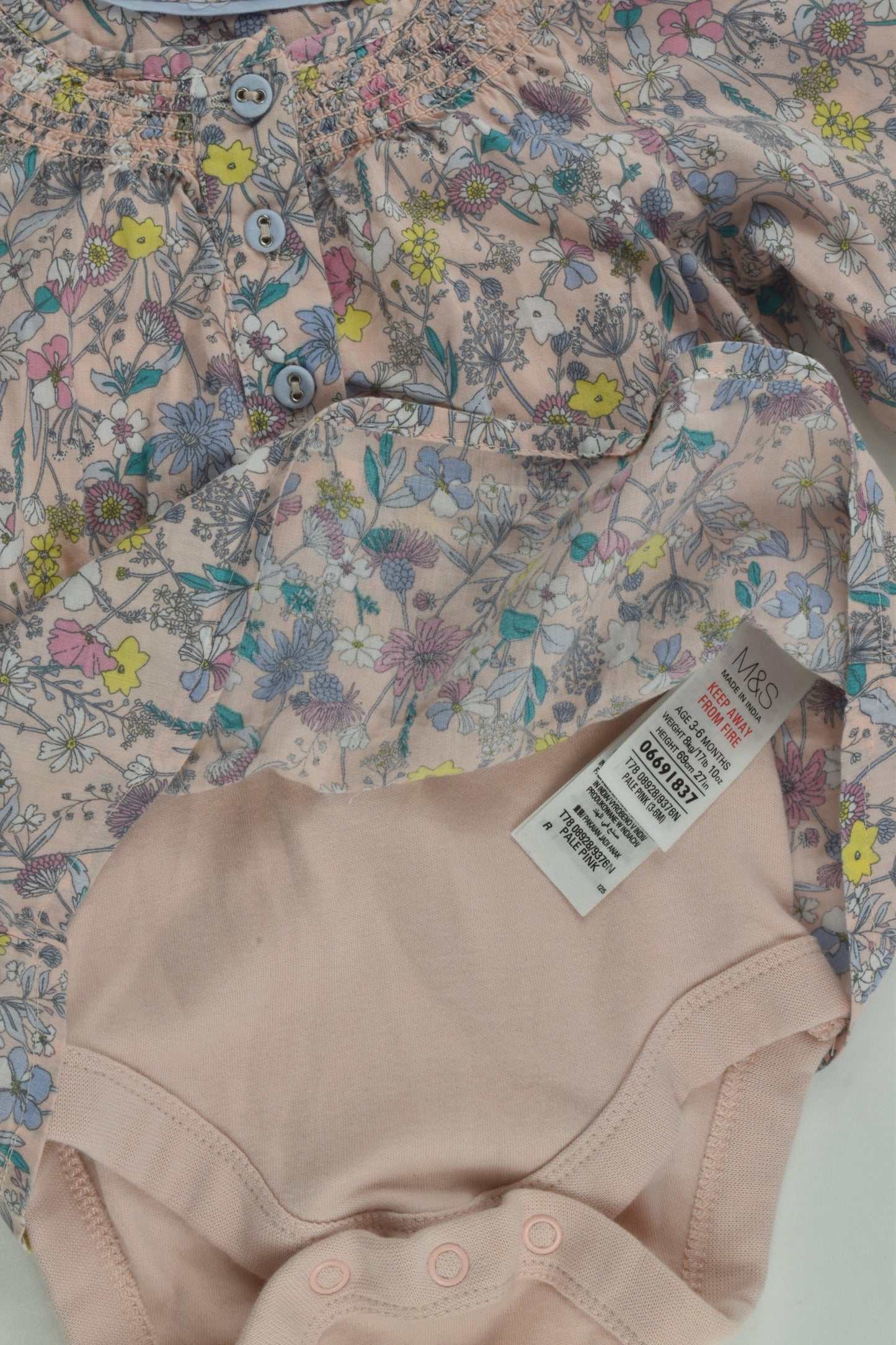 Marks & Spencer Size 00 Floral Blouse with Bodysuit Underneath