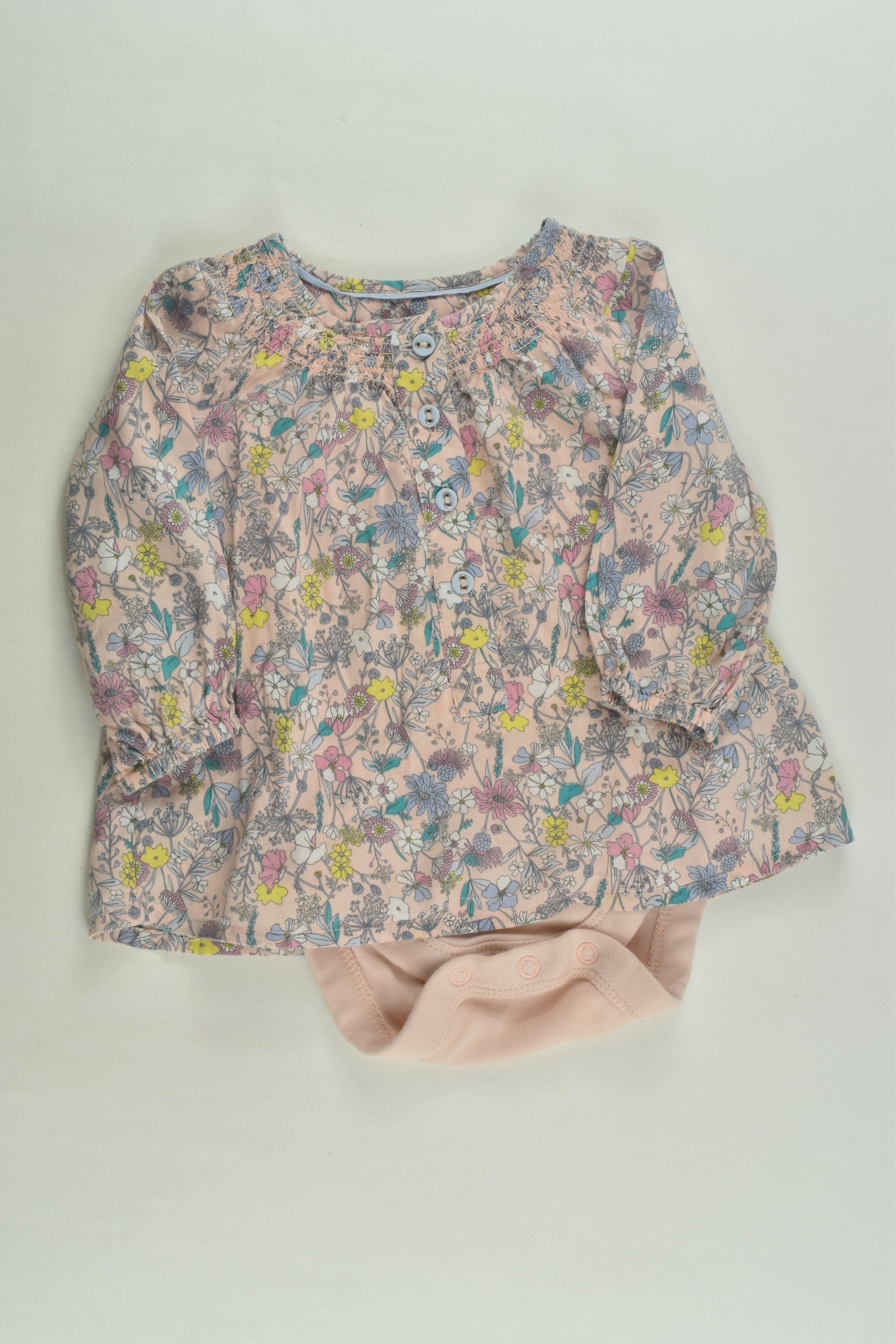 Marks & Spencer Size 00 Floral Blouse with Bodysuit Underneath