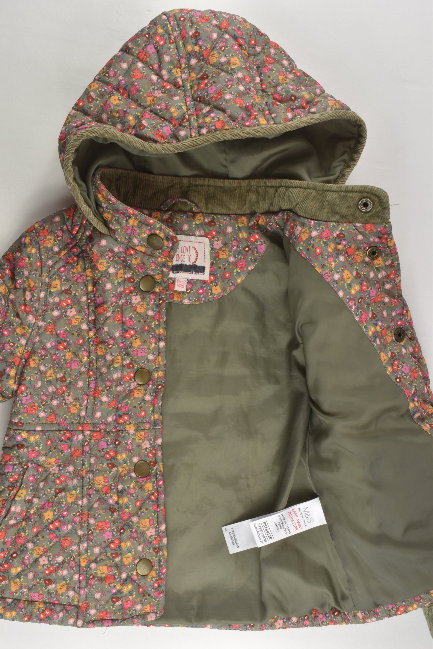 Marks & Spencer Size 1-2 (90 cm) Liberty Print Print Jacket