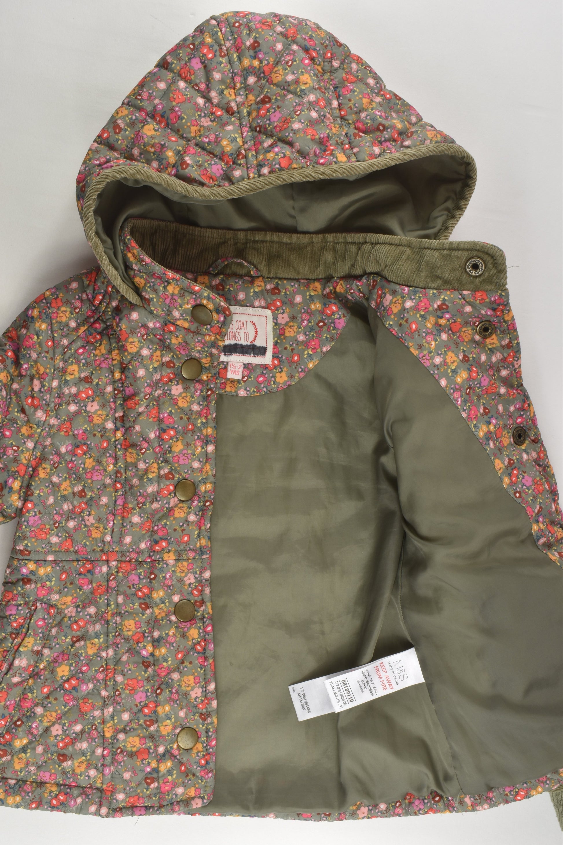 Marks & Spencer Size 1-2 (90 cm) Liberty Print Print Jacket