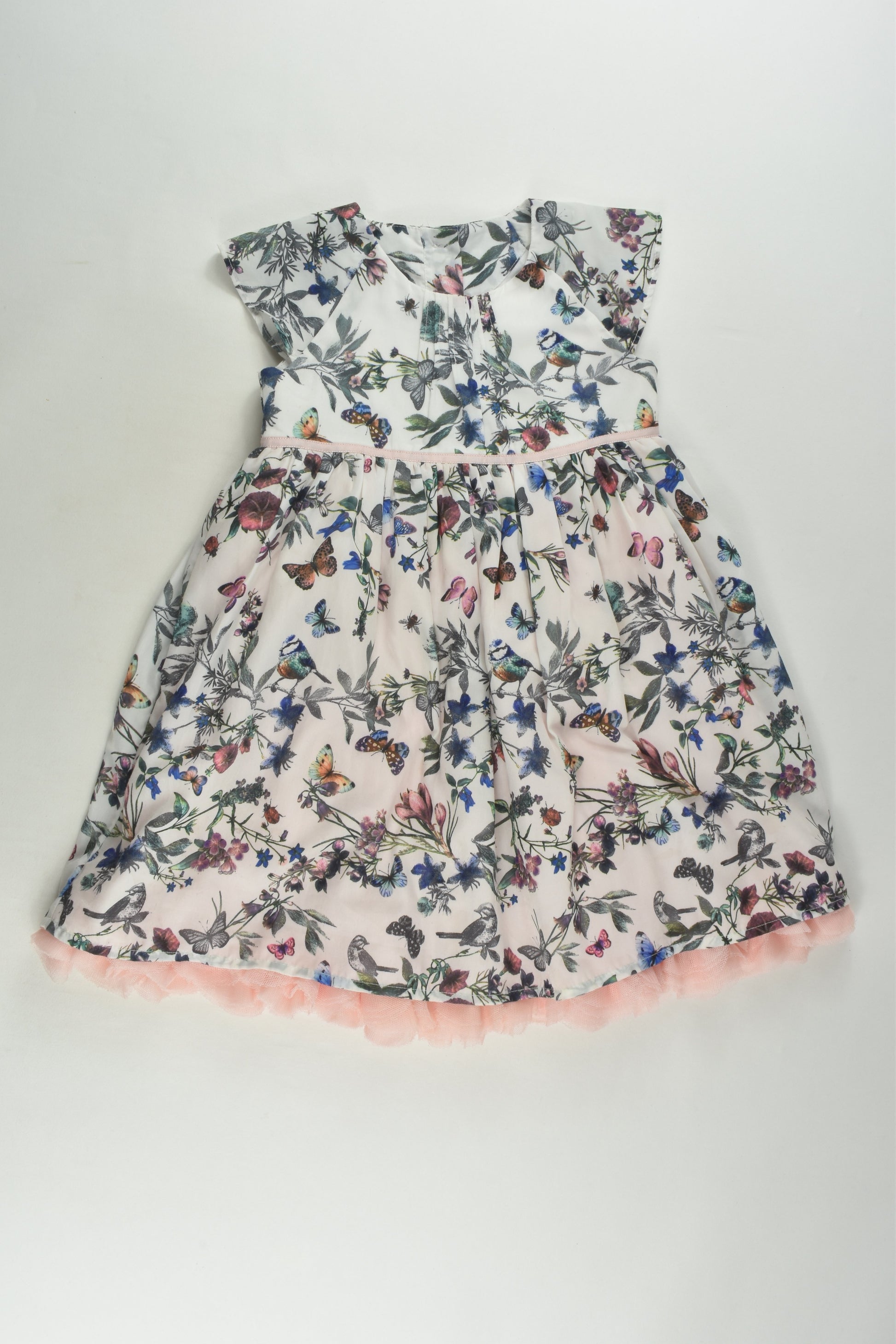 Marks & Spencer Size 1 Birds and Butterflies Lined Dress