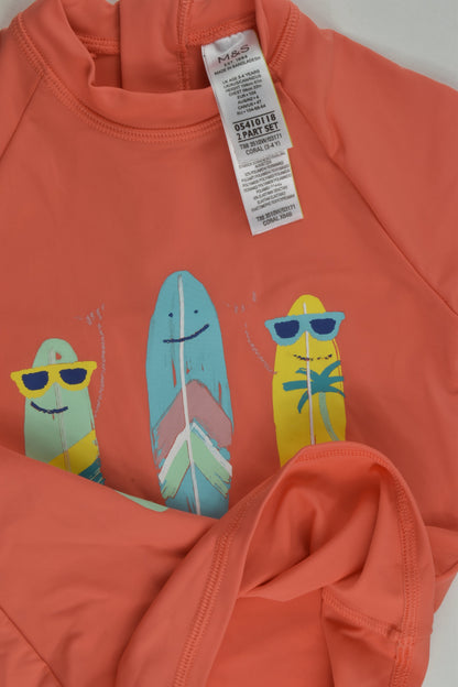 Marks & Spencer Size 3-4 (104 cm) Rashie Top and Board Shorts
