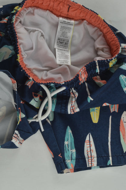 Marks & Spencer Size 3-4 (104 cm) Rashie Top and Board Shorts