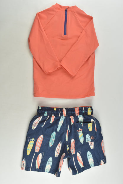 Marks & Spencer Size 3-4 (104 cm) Rashie Top and Board Shorts