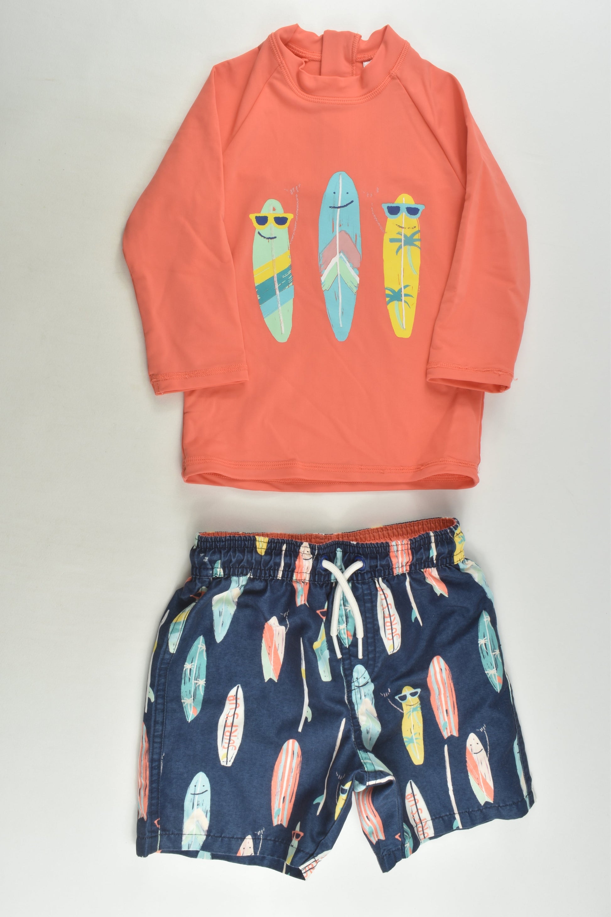 Marks & Spencer Size 3-4 (104 cm) Rashie Top and Board Shorts