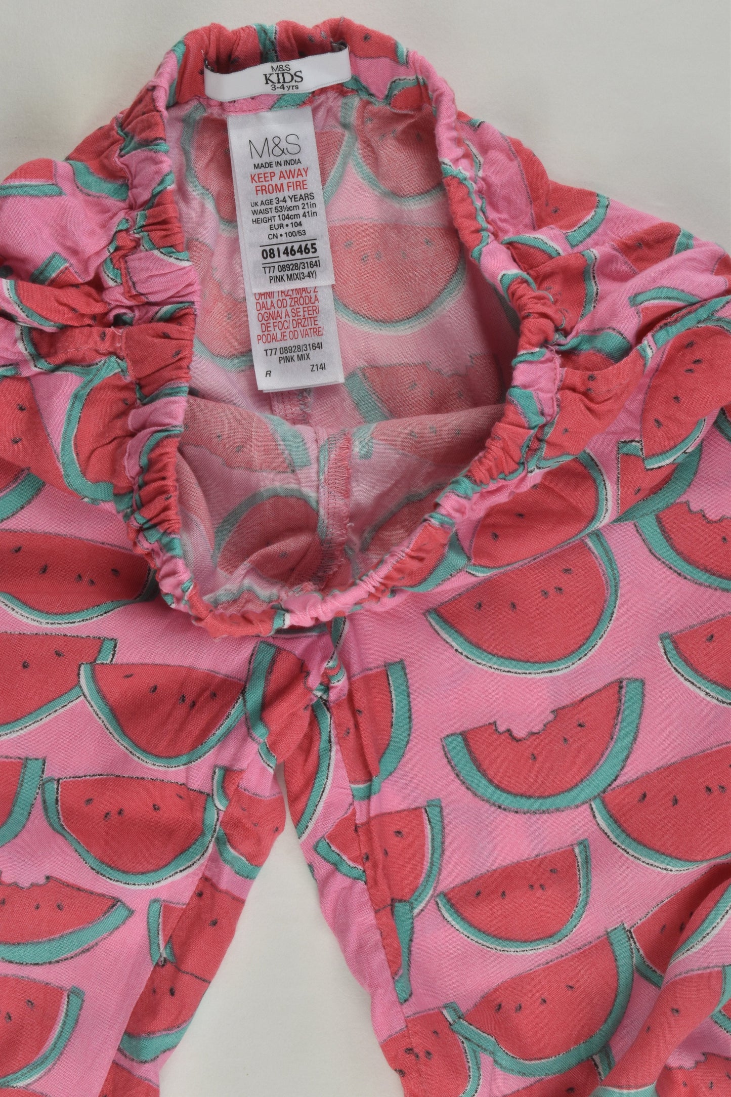 Marks & Spencer Size 3-4 Watermelons Outfit