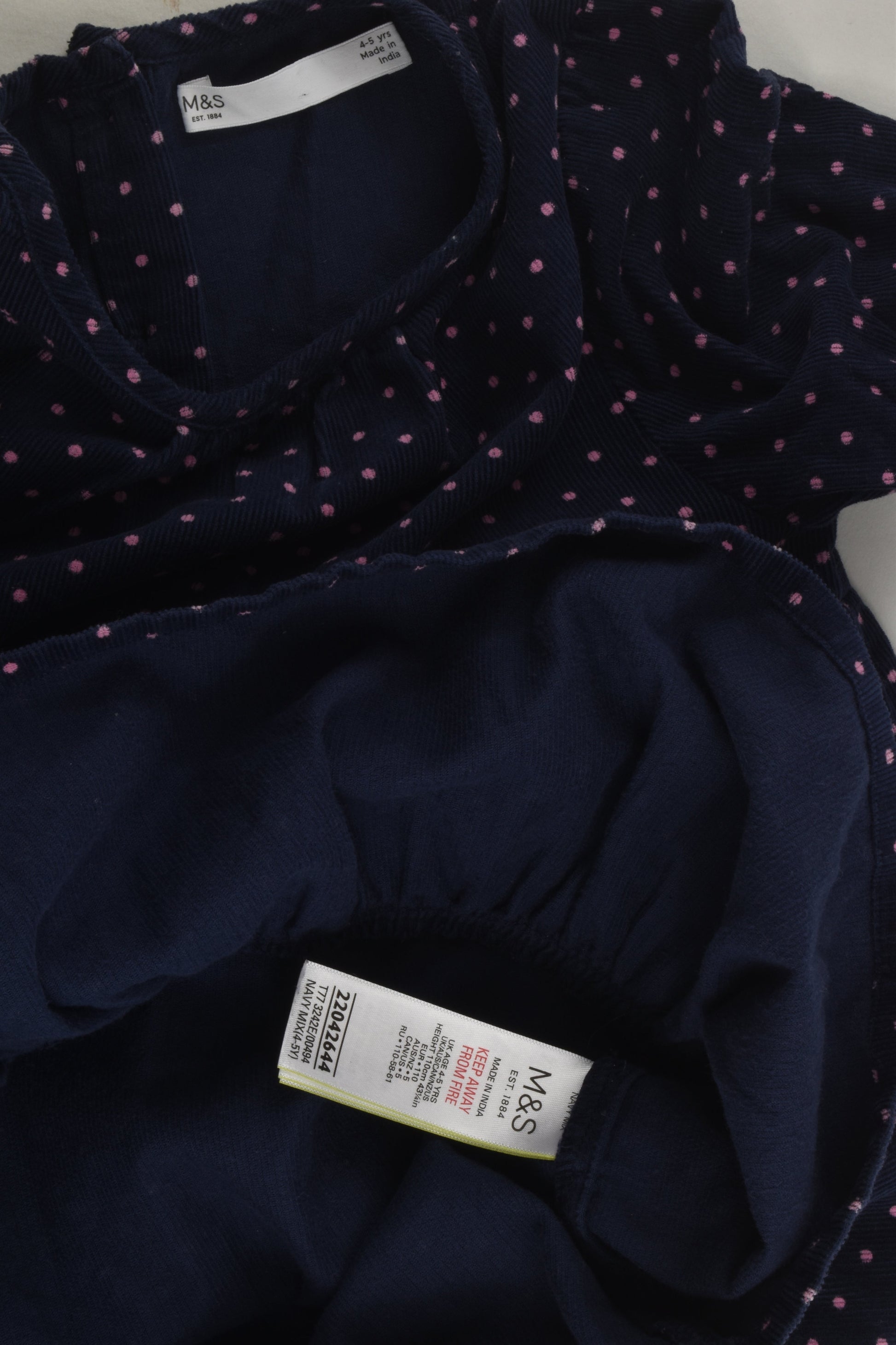 Marks & Spencer Size 4-5 (110 cm) Cord Dress