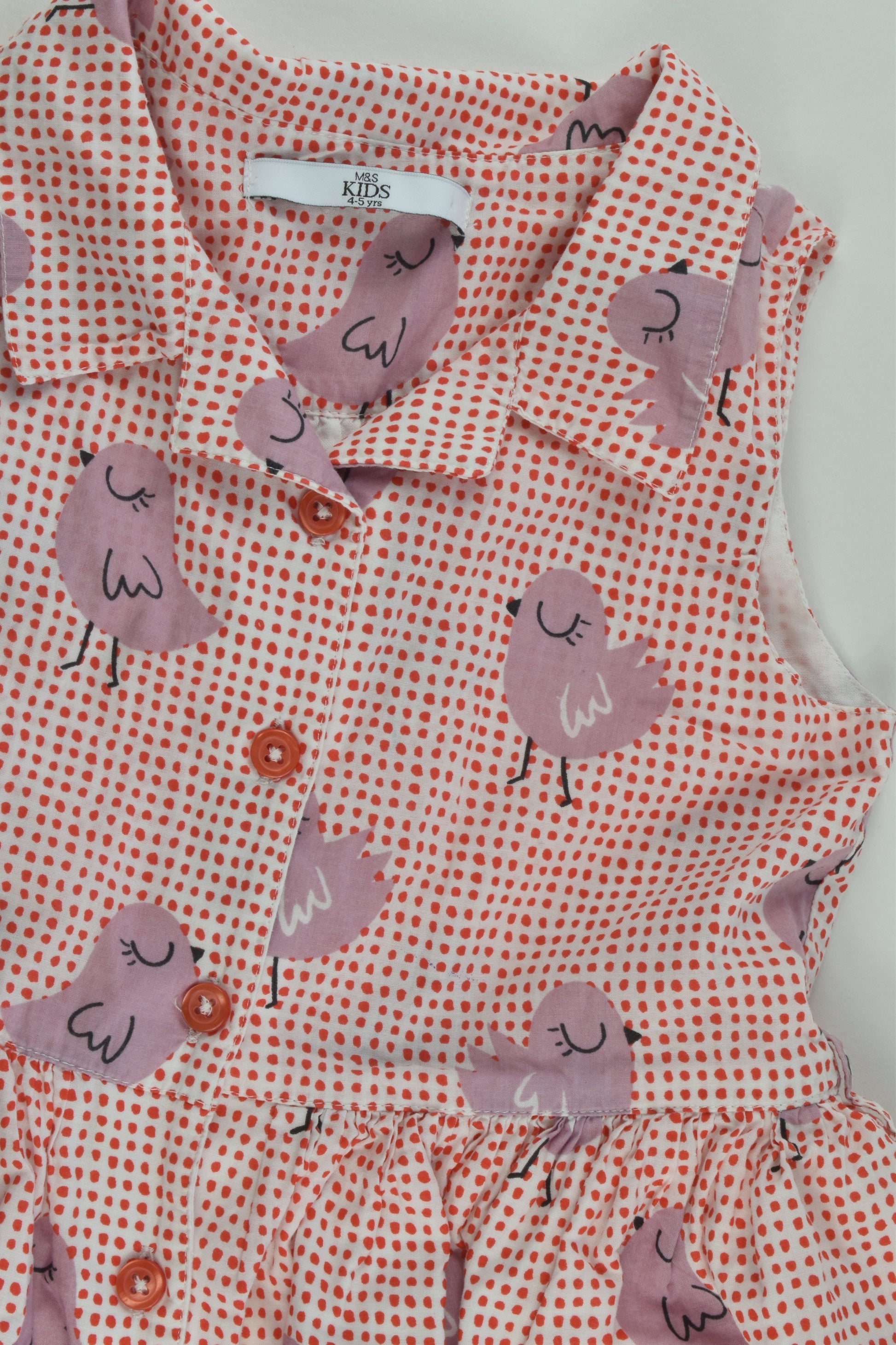 Marks & Spencer Size 4-5 (110 cm) Lined Bird Dress