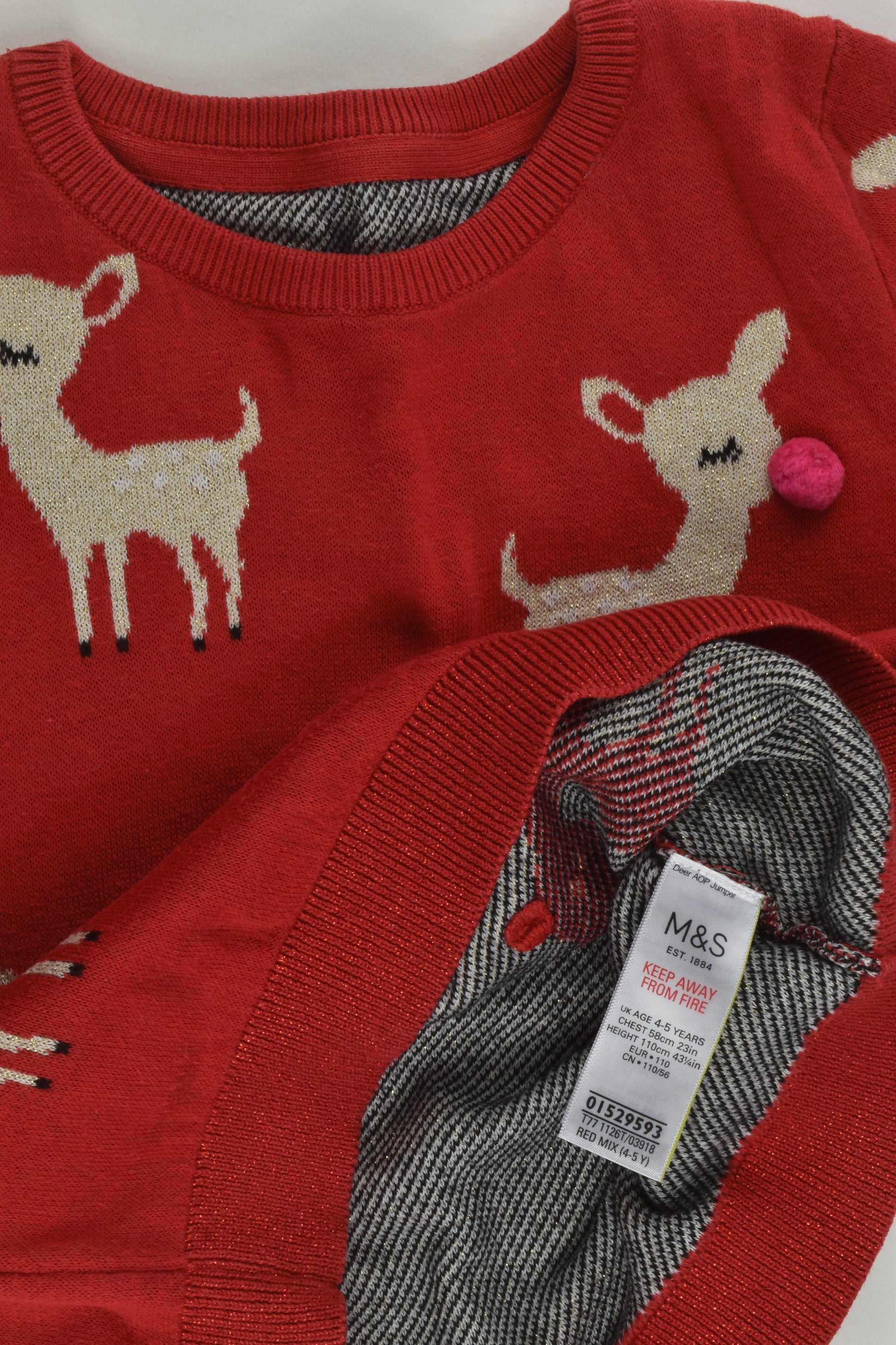 Marks & Spencer Size 4-5 Deer Jumper