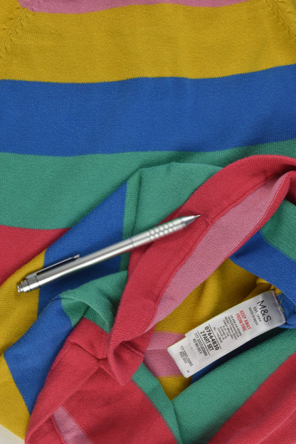 Marks & Spencer Size 4-5 Rainbow Stripes Knit Dress