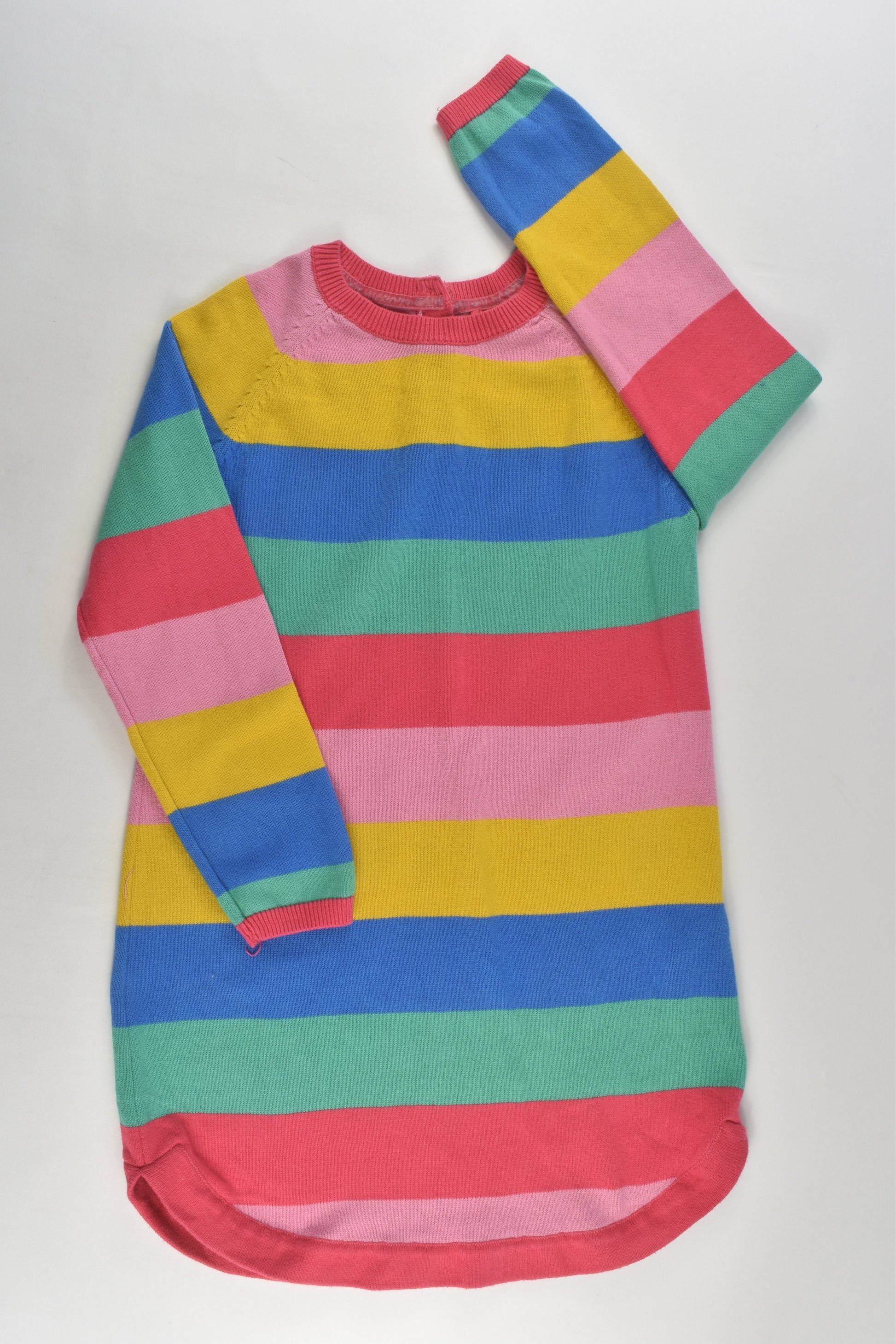 Marks & Spencer Size 4-5 Rainbow Stripes Knit Dress