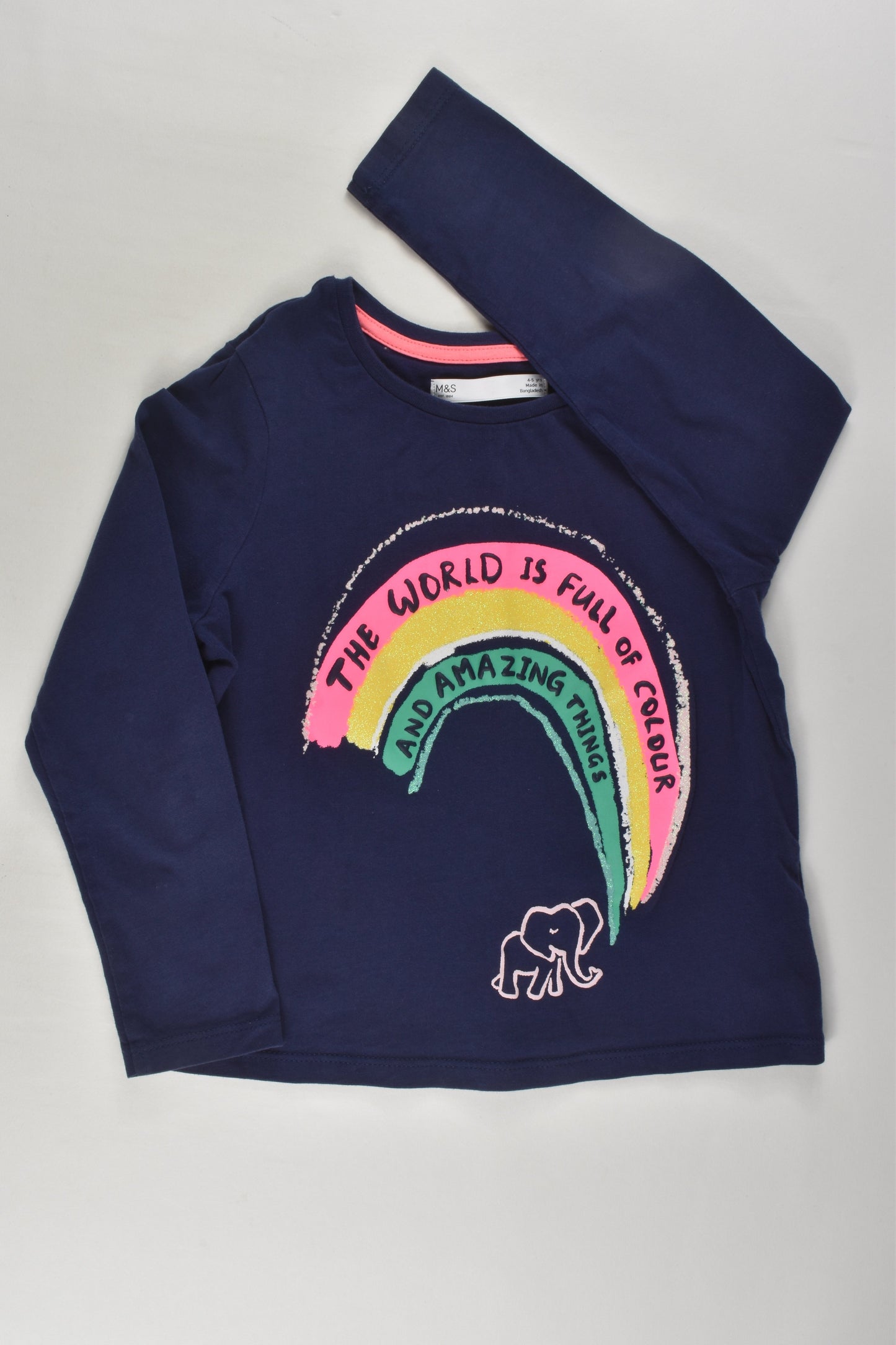 Marks & Spencer Size 4-5 'The World Is Full Of Colour' Top
