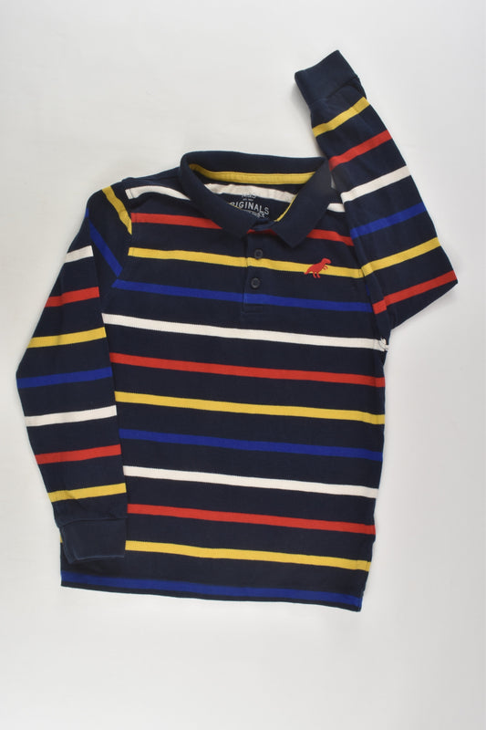 Marks & Spencer Size 5-6 Colourful Stripes Polo Shirt