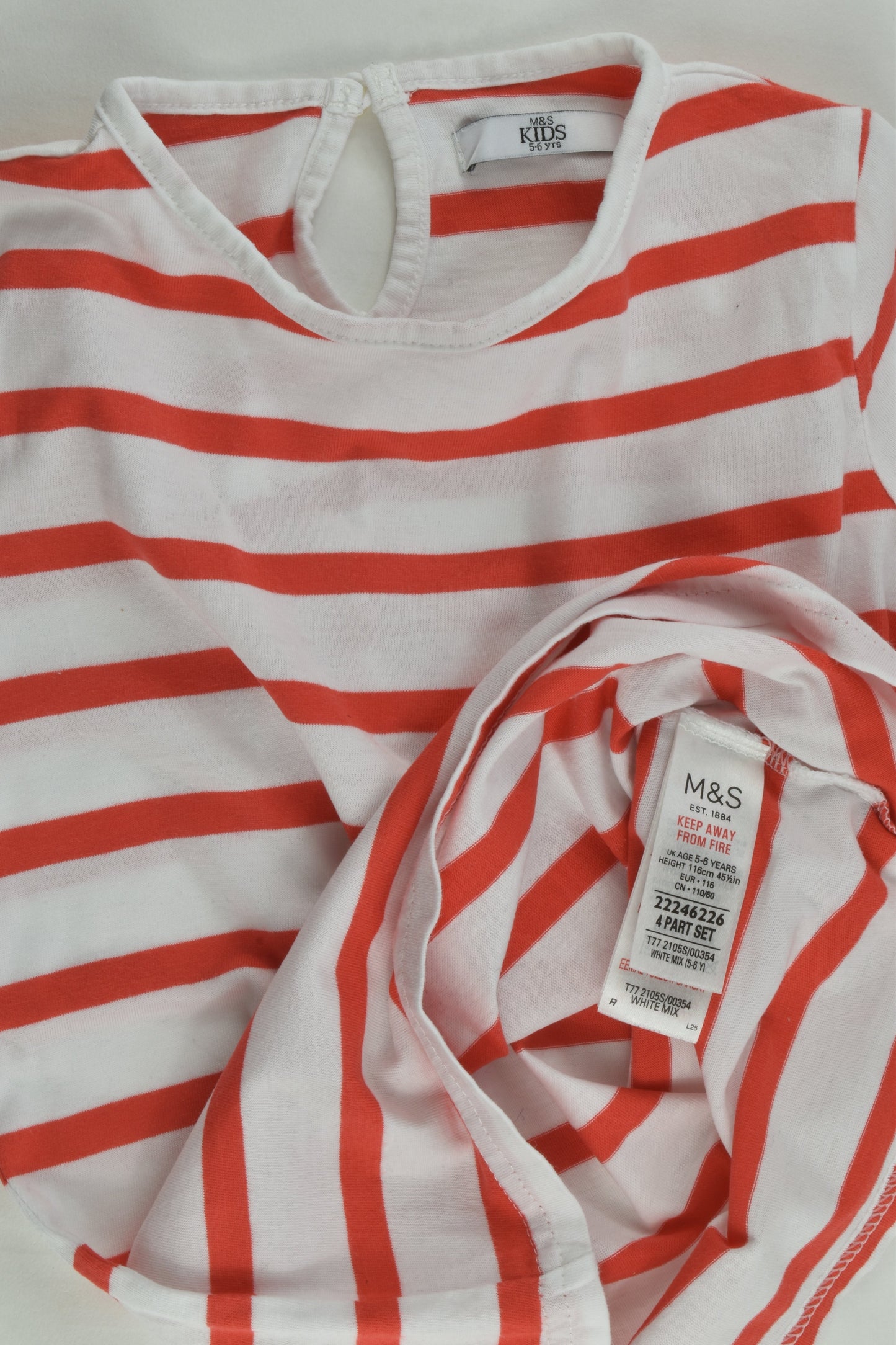 Marks & Spencer Size 5-6 Striped T-shirt