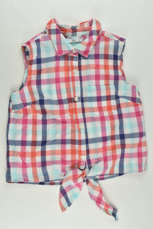 Marks & Spencer Size 9-10 Knot Hem Checked Shirt