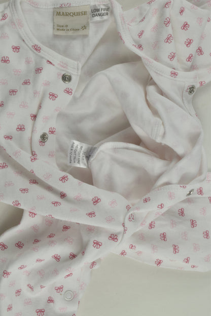 Marquise Size 0 Bows Footed Romper