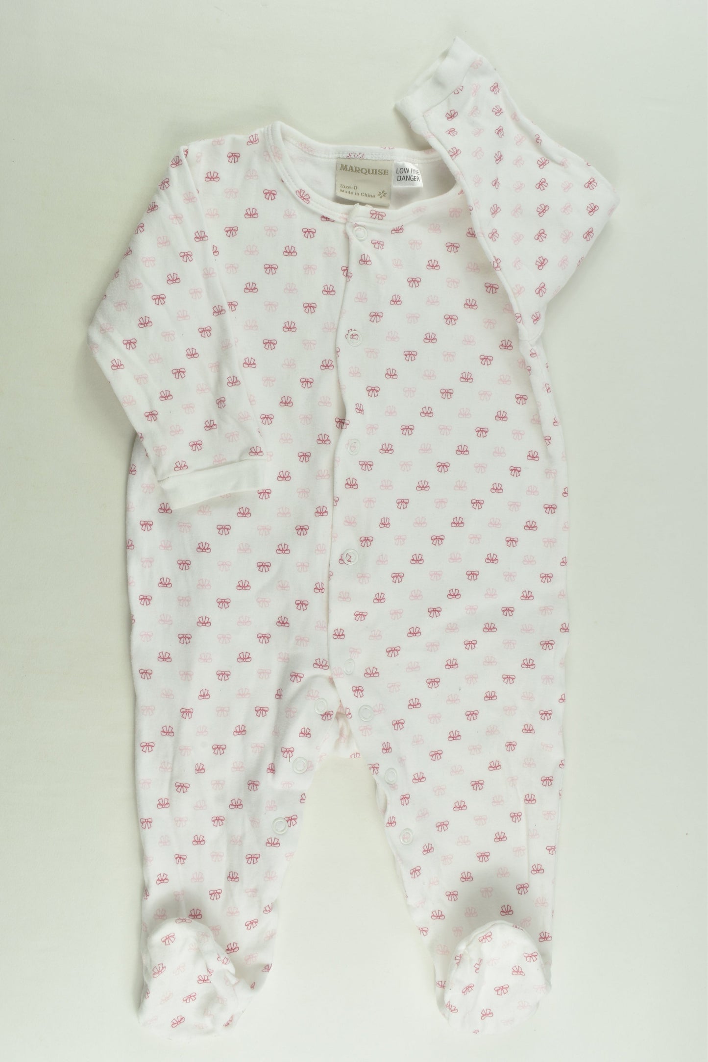 Marquise Size 0 Bows Footed Romper