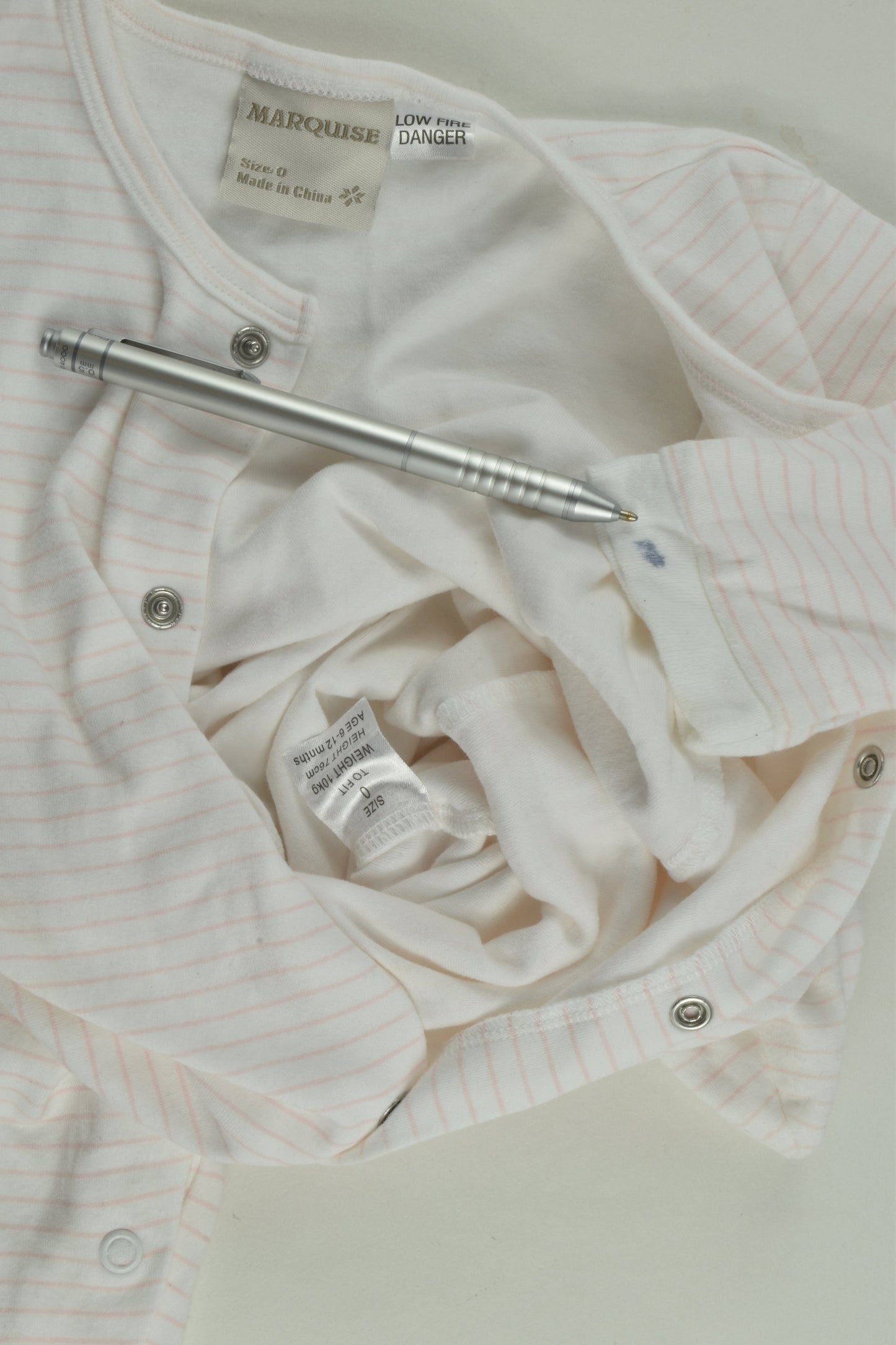 Marquise Size 0 Striped Footed Romper