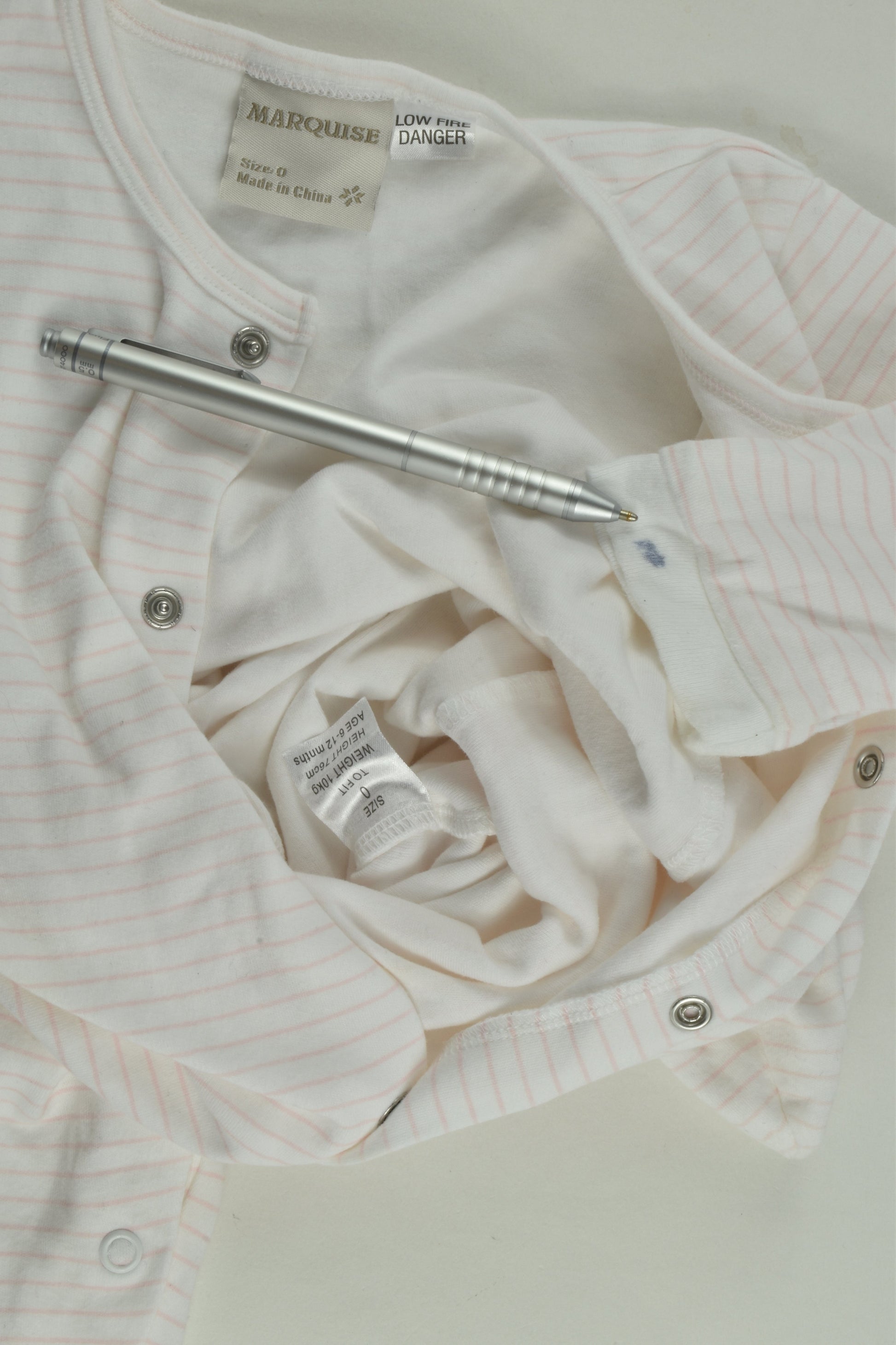 Marquise Size 0 Striped Footed Romper