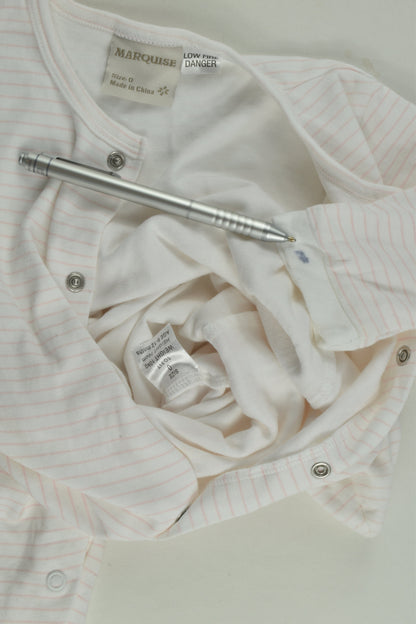 Marquise Size 0 Striped Footed Romper