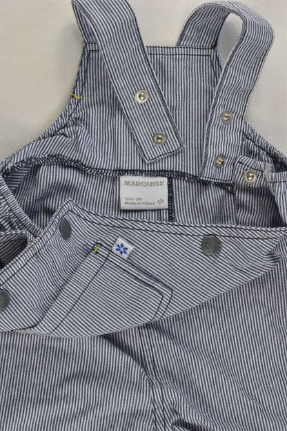 Marquise Size 00 Striped Short Overalls