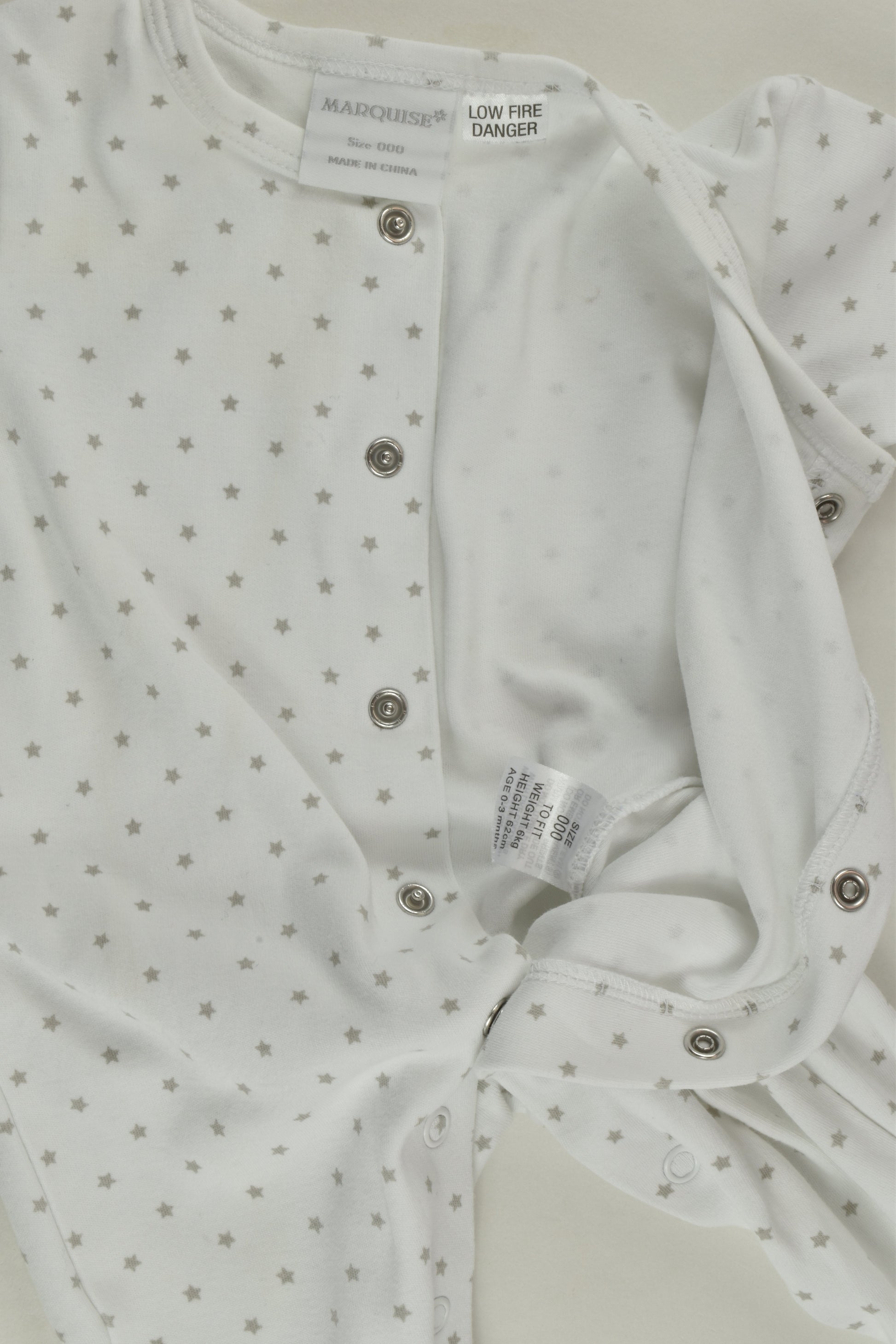 Marquise Size 000 Stars Footed Romper