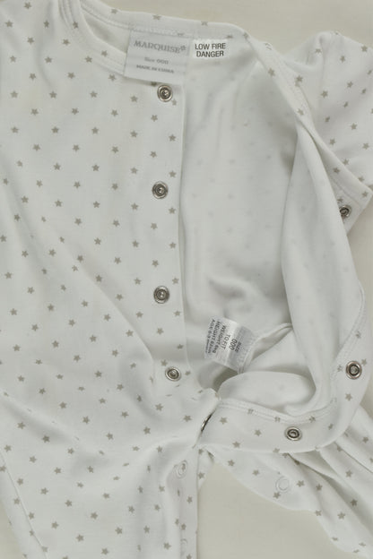 Marquise Size 000 Stars Footed Romper