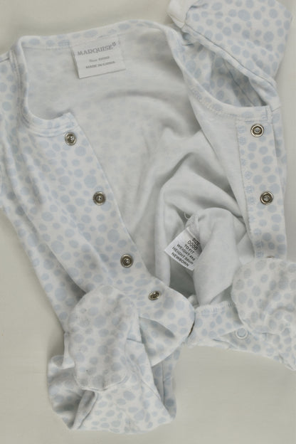 Marquise Size 0000 Footed Romper