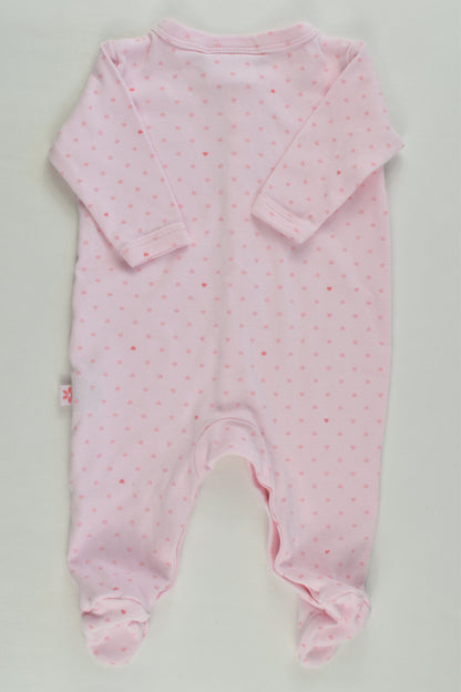 Marquise Size 0000 Love Hearts Footed Romper