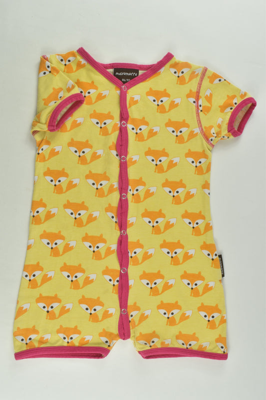 Maxomorra Size 1-2 (86/92 cm) Fox Short Romper
